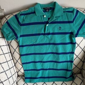 Brooks Brothers Kids Polo in Teal and Navy Stripes